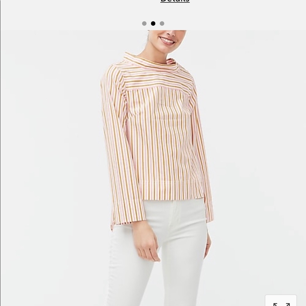 J Crew High low funnel neck top.